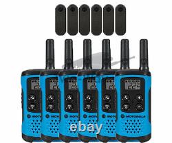 Motorola Talkabout T100TP Walkie Talkie 6 Pack Set Two Way Radios Blue Brand New