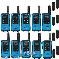 Motorola Talkabout T100 Walkie Talkie 10 Pack Set 16 Mile Two Way Radios Blue
