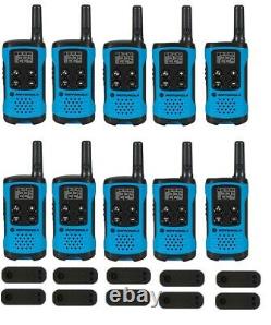 Motorola Talkabout T100 Walkie Talkie 10 Pack Set 16 Mile Two Way Radios Blue