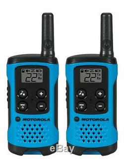 Motorola Talkabout T100 Walkie Talkie 8 Pack Set 16 Mile Two Way Blue Radios