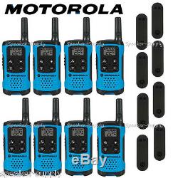 Motorola Talkabout T100 Walkie Talkie 8 Pack Set 16 Mile Two Way Radios Blue