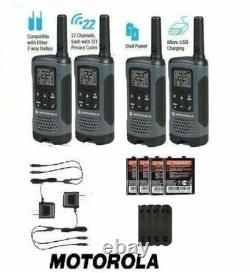 Motorola Talkabout T200 Walkie Talkie 4 Pack Set 20 Mile Two Way Radio Package