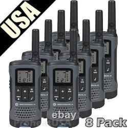 Motorola Talkabout T200 Walkie Talkie 8 Pack Set 20 Mile Two Way Radios Grey 8pc