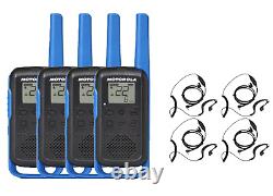 Motorola Talkabout T270 Two Way Radio FRS Walkie Talkies with Earpieces 4 Pack