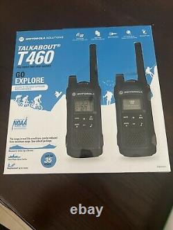 Motorola Talkabout T460 Rechargeable Two-Way Radio (Dark Blue) lot of 2