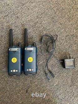 Motorola Talkabout T460 Rechargeable Two-Way Radio (Dark Blue) lot of 2