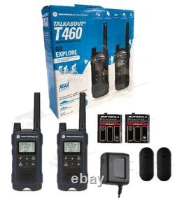 Motorola Talkabout T460 Rechargeable Two-Way Radio (Dark Blue) lot of 2