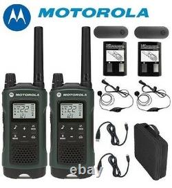 Motorola Talkabout T465 Walkie Talkie Set 35 Mile Two Way Radio (Earbuds+Case)