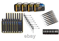 Motorola Talkabout T475 Two Way Radio 8-Pack Walkie Talkies PTT Earpieces