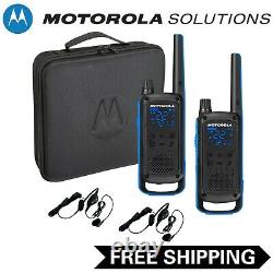 Motorola Talkabout T800 Two-Way Radio with Earbud PTT Mics & Case