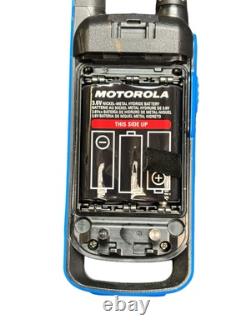 Motorola Talkabout T800 Two-Way Radios Blue/Black With Ear Phones Belt Clips