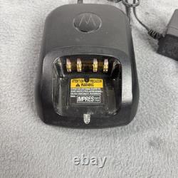 Motorola XPR 3300e Two Way Radios Pair with Speaker Mics & IMPRES Charger Black