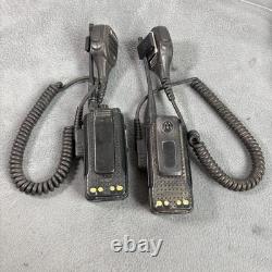 Motorola XPR 3300e Two Way Radios Pair with Speaker Mics & IMPRES Charger Black