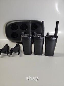 Motorola XTN Series two-way radios lot of 3 (Docking Station & 2 belt clips)