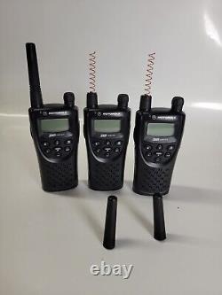 Motorola XTN Series two-way radios lot of 3 (Docking Station & 2 belt clips)