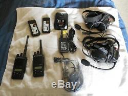 Motorola xpr3500 vhf 136-174 128 ch. 5w two way radios with headsets AAH02JDH9JA