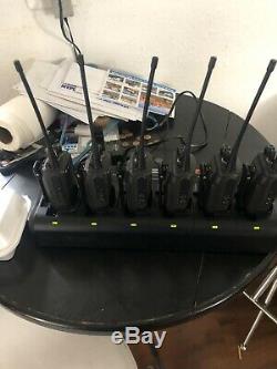 Pack of Motorola CP200d UHF Two Way Radios with 6 Speaker Mics and 6-Bank