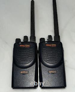 Pair Of Motorola Mag One BPR40 VHF Two Way Radios AAH84KDS8AA1AN READ