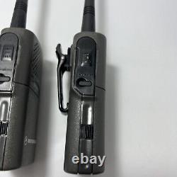 Pair of Motorola Spirit MV11C Walkie Talkie Two-Way Radios with Chargers Tested