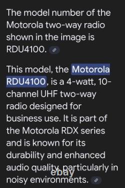 RDU4100 2way Motorola Walkie Talkies