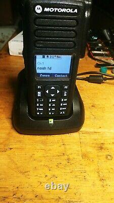 Refurbished black Motorola XPR7550e VHF DMR Two-way Portable Radio 136-174 mhz