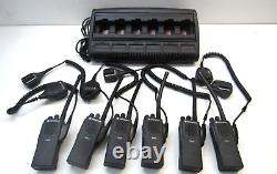 SIX Motorola PR860 35-50 MHz Low Band Two Way Radio w Six Bank AAH45CEC9AA3AN