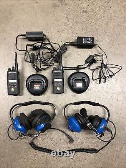 Set 2 Motorola Cp185 Uhf Two Way Radios Chargers & Racing Radios Headsets