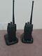 Set Of 2 Used Motorola Dp 3400 Two Way Radio With Charging Stand