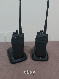 Set Of 2 Used MOTOROLA DP 3400 Two Way Radio With Charging Stand