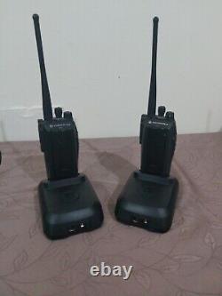 Set Of 2 Used MOTOROLA DP 3400 Two Way Radio With Charging Stand
