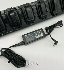 Set of 6 Motorola CLP1010 UHF Two Way Radios, 6-Bay Charger withClips & Earpieces