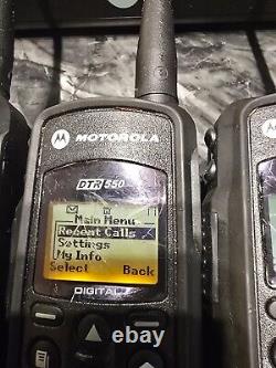 Set of 6 Motorola DTR550 Digital Portable Two Way Radio Black With charger