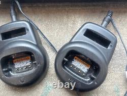 TWO 2 Motorola CLS1410 UHF Two Way Radios WITH Chargers And Batteries