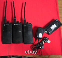 Three Motorola RDU4100 Two Way Radios