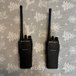 Two Motorola Radius CP200 438-470 MHz FM UHF 4 Ch Two Way Radio AAH50RDC9AA1AN