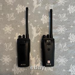 Two Motorola Radius CP200 438-470 MHz FM UHF 4 Ch Two Way Radio AAH50RDC9AA1AN