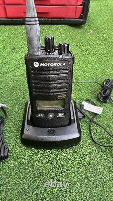 Two Motorola Two-Way Radio, Two Chargers & One Motorola Remote Speaker RDU4160d