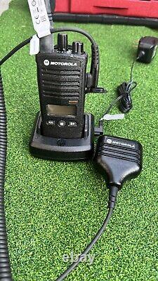 Two Motorola Two-Way Radio, Two Chargers & One Motorola Remote Speaker RDU4160d