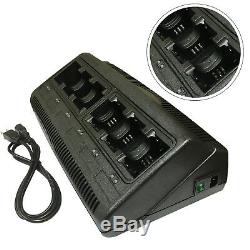 Two Way Radio 6 Bank Port Battery Charger for Motorola NNTN4496 4851 CP200 EP450