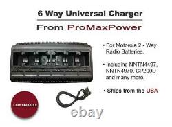 Two Way Radio 6 Port Unit Battery Charger for Motorola NNTN4497 4970 4851 CP200
