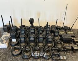 Uhf two-way radios lot (motorola, ritron, jobcom) massive lot 12 radios withassc