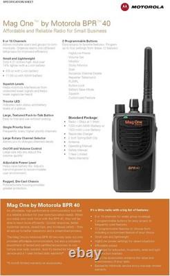 (4X) Motorola Mag One BPR40 Radio Bidirectionnel UHF 4 Watts AAH84RCS8AA1AN, 450-470 MHz