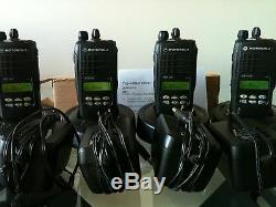 (4) Motorola Ht1250 Vhf 136-174mhz 128ch Radios Bidirectionnelles Aah25kdf9aa5an Cp Xts
