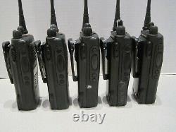 5 X Motorola Ht1250 Ls+ Uhf 450-512mhz Aah25sdh9dp5an Two Way Radio Withbattery