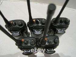 5 X Motorola Ht1250 Ls+ Uhf 450-512mhz Aah25sdh9dp5an Two Way Radio Withbattery