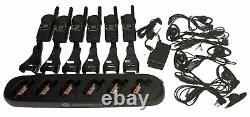 6 Motorola CLS1410 4 canaux UHF Radio bidirectionnelle + clip de ceinture + écouteur + AC