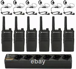 6 Motorola Rmu2040 2 Watt Uhf Radios Bi-sens + Casques D’écoute & Chargeur Bancaire
