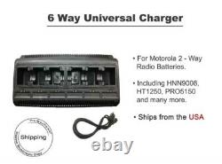 Chargeur de banque à 6 ports pour radio bidirectionnelle pour batterie Motorola HNN9008 HT1250 750 1550