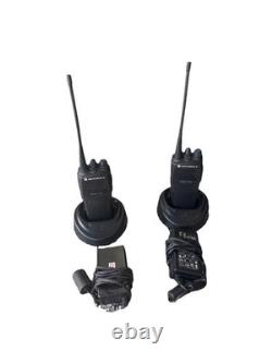 Lot 2 Motorola Radius CP200 438-470 MHz FM UHF 4 Ch Radio Binaural AAH50RDC9AA1AN