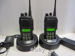 Lot De 2 Motorola Gp380 Uhf 403-470 Mhz 16ch Radios À Deux Voies Mdh25rdh9an6ae